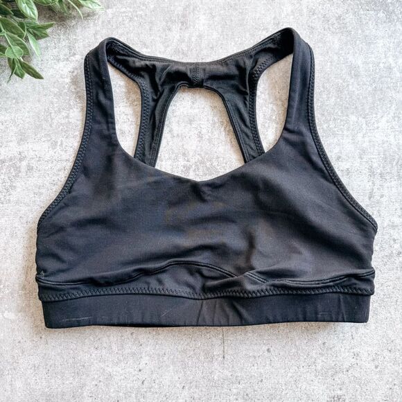 Lululemon Black Medium Support Sports Bra Size 6 - Picture 1 of 4